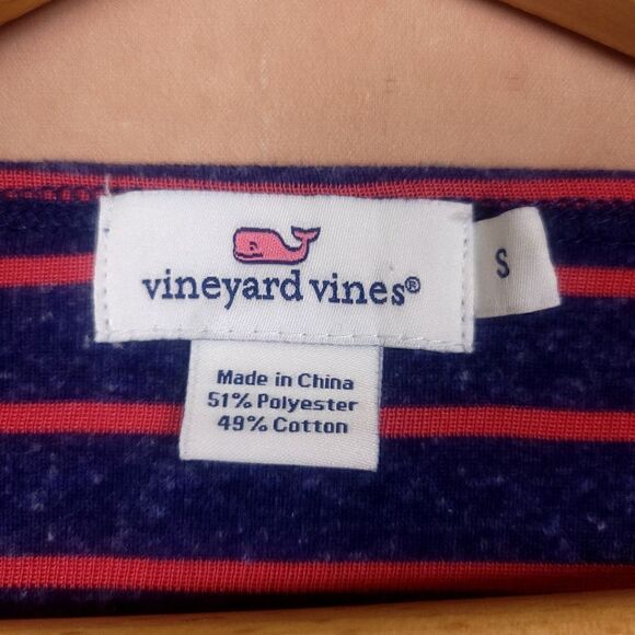 Vineyard Vines Purple Pink Striped Knit Sweater 3/4 Sleeve size Small - Picture 4 of 5